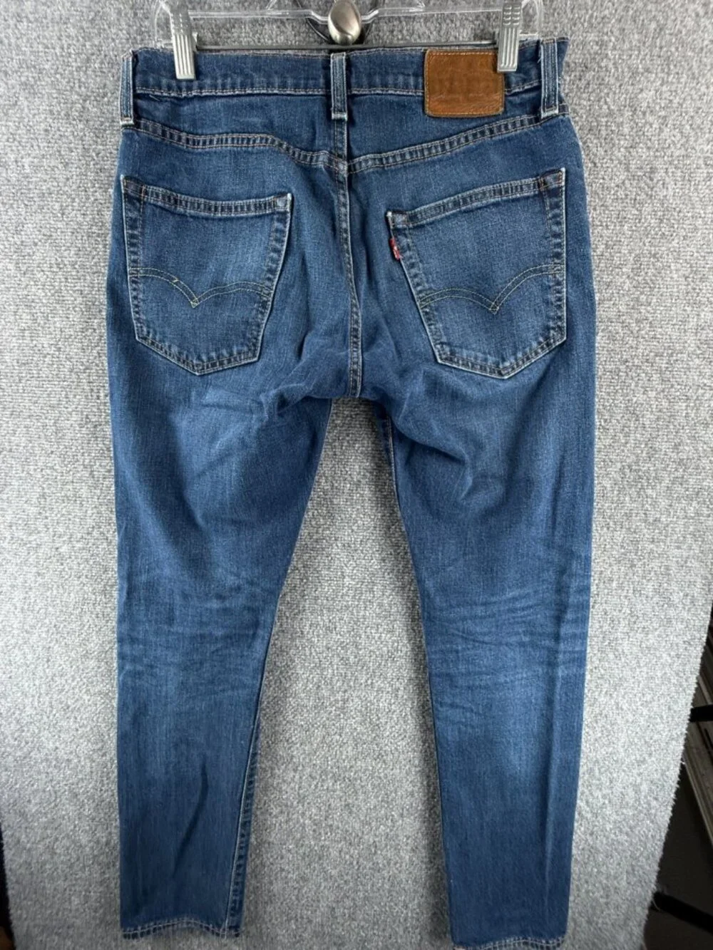 Levis 502 Premium Blue Denim Jeans Leather Patch Cotton Blend ACTL 31X30.5